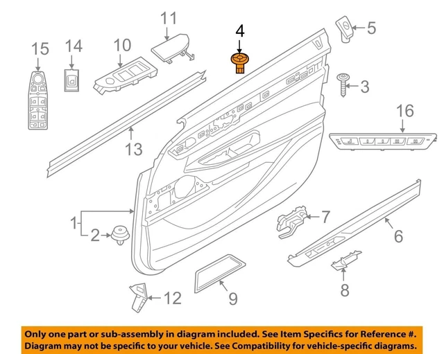 For BMW OEM 14-18 i3 Interior-Rear Door-Door Trim Panel Nut 07147265039