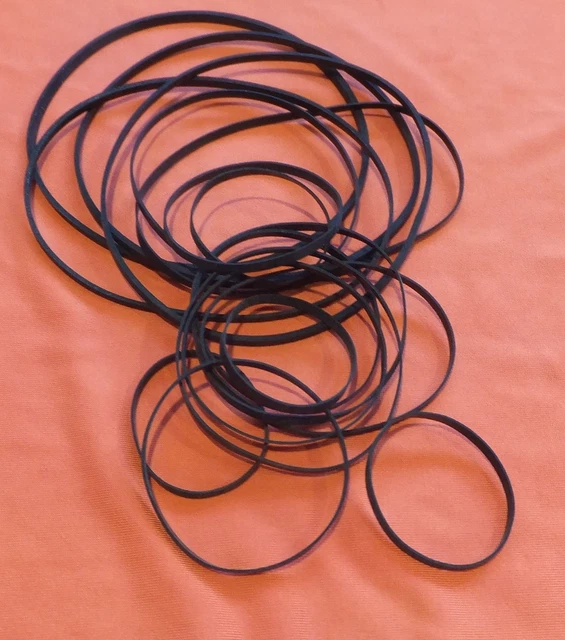 SET OF 20 Flat Section Rubber Belts for Floppy Drives. 2894mm. Diam. x