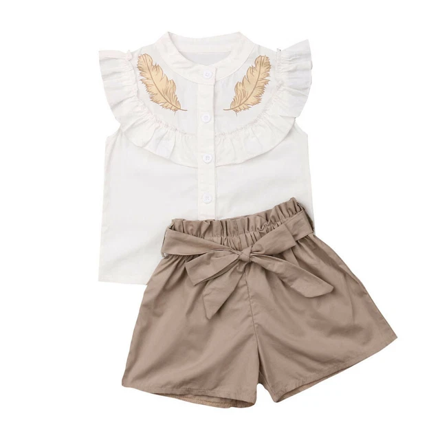 T-shirt bambina Regno Unito top + pantaloni corti abiti bambini set abiti estivi 6