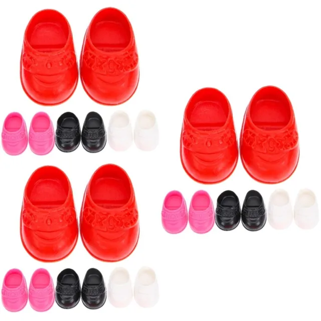 12 Pairs Flat Shoes Children Toys Dress for Girls Miniature Doll