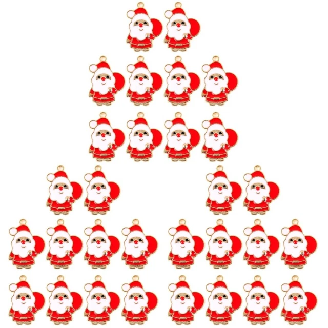 30 PCS DIY santa claus charms enamel charms for bracelets Alloy Pendants