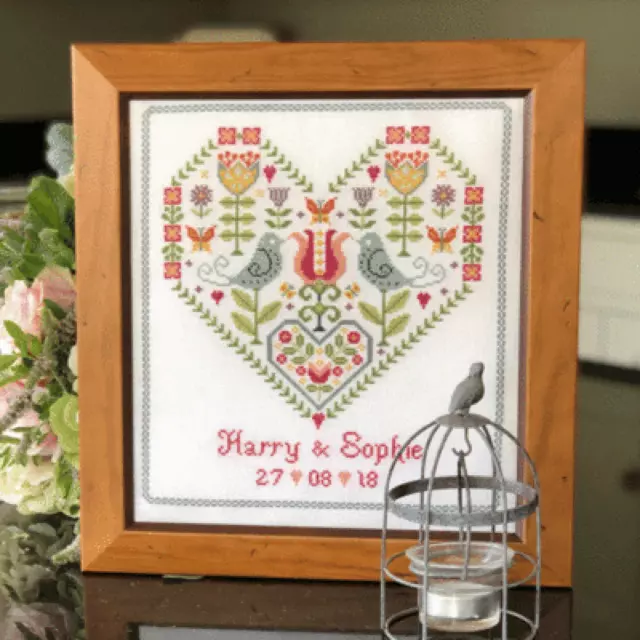 Historical Sampler Company - Scandi Heart Wedding Counted Cross Stitch Kit