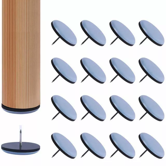 16PCS Chair Leg Floor Protectors 19mm Diameter 5mm Thick Nail In Glides