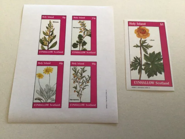 Holy Island Scotland Flowers mint never hinged stamps sheets Ref R49088