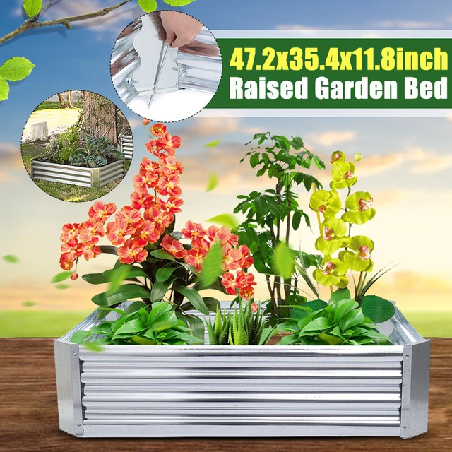 GARFANS Hochbeet verzinkter Gemüsebeet Blumenbeet Gartenbeet Plant beet +C