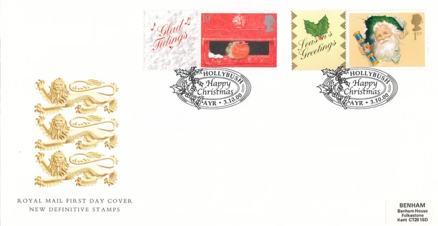 (108711) Generic Christmas GB FDC Hollybush Ayr 2000
