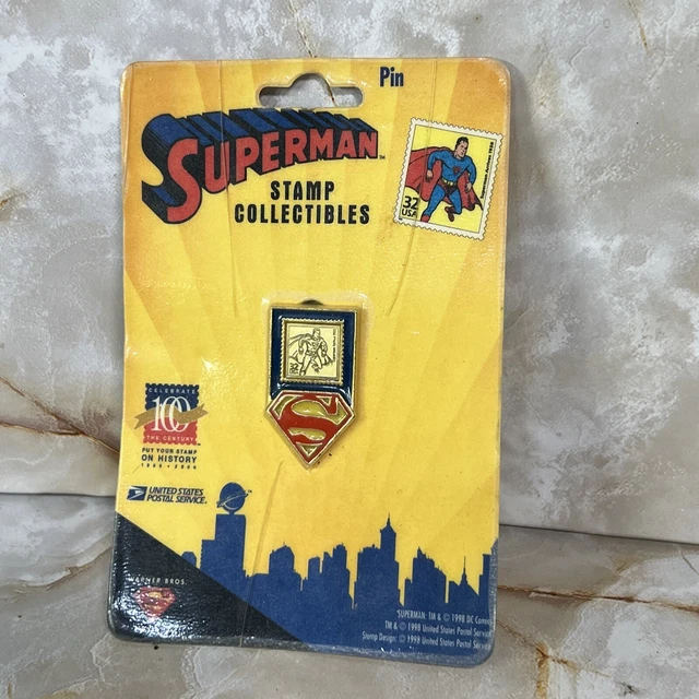 1998 DC Comics Superman Stamp Pin Stamp Collectibles U.S. Post Office Starline