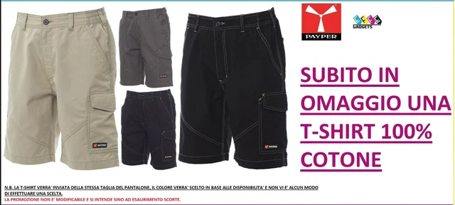 PAYPER CARACAS Pantaloni Bermuda da Lavoro Pantaloncini Pantaloncino Uomo COTONE