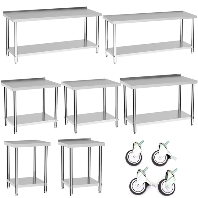 STAINLESS STEEL WORK Table Commercial Kitchen Shelf Catering Worktop ...