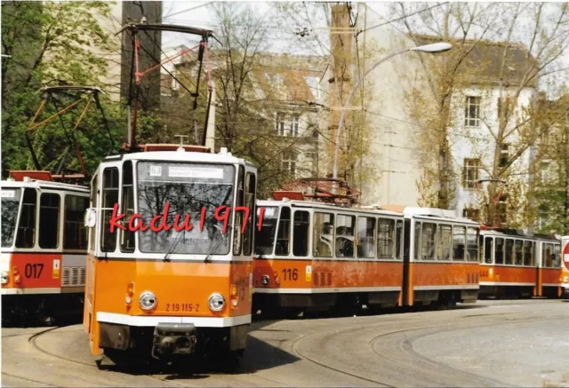 N141) Foto BVG Berlin Straßenbahn, Hackescher Markt, Tw. 219 115. SL 63. 1990