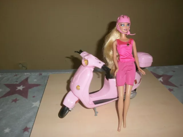 Barbie Motorroller  Vespa Scooter Mofa Mattel + Barbie Konvolut Pink 2000