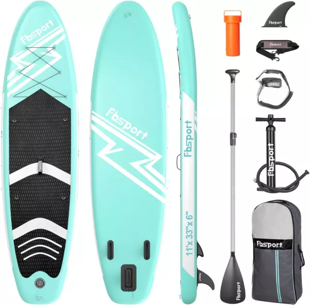 FBSPORT 11' PREMIUM Stand up Paddle Board, Yoga Board with Durable SUP ...