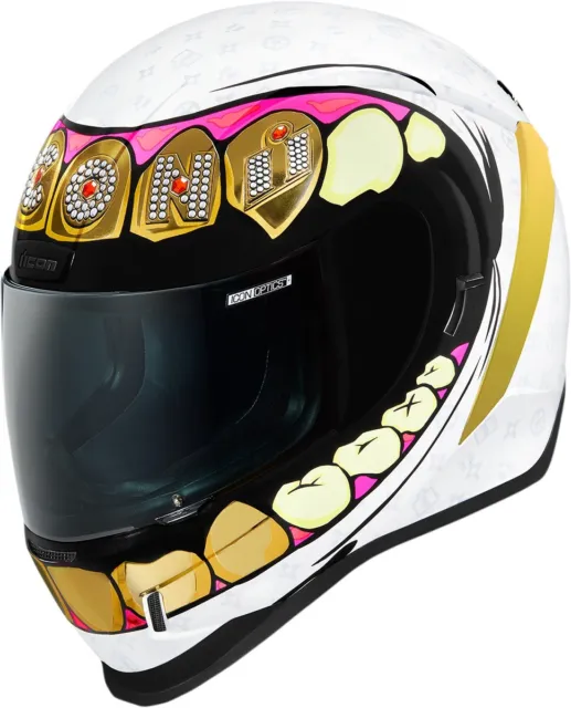 Airform Grillz Full Face Street Helmet White/Gold Large Icon 0101-13333