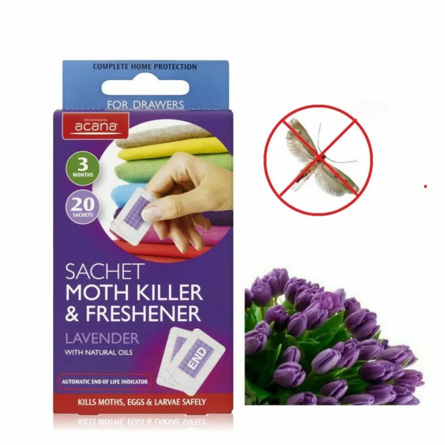 New Moth Repellent Sachets With Lavender Scent Fabric Wardrobe Drawer Clothes C3