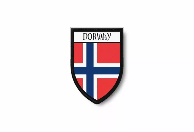 Patch ecusson termocollant bord brode drapeau imprime norvege norvegien