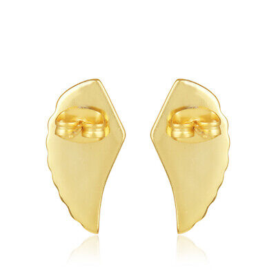 18k Gold Plated Solid Handmade Feather Studs Art Deco Women Fashion Earring 3