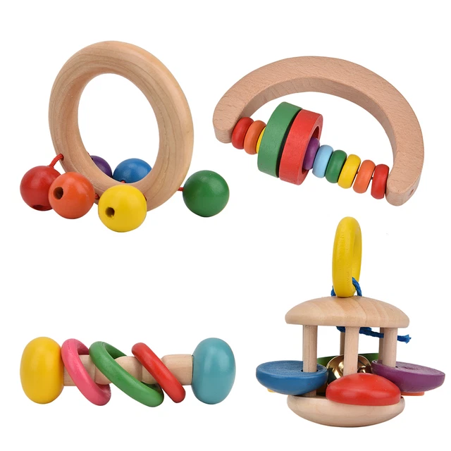 Buntes Frühes Lernspielzeug 4-teilige Baby-Rasselsets Lernspielzeug Aus