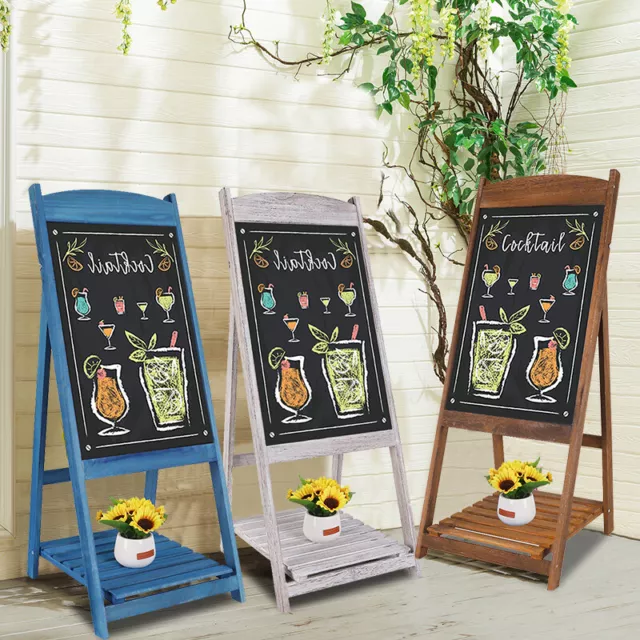 Magnetic Wipeable Wooden Blackboard Easel A-Frame Message Writing Chalkboard UK