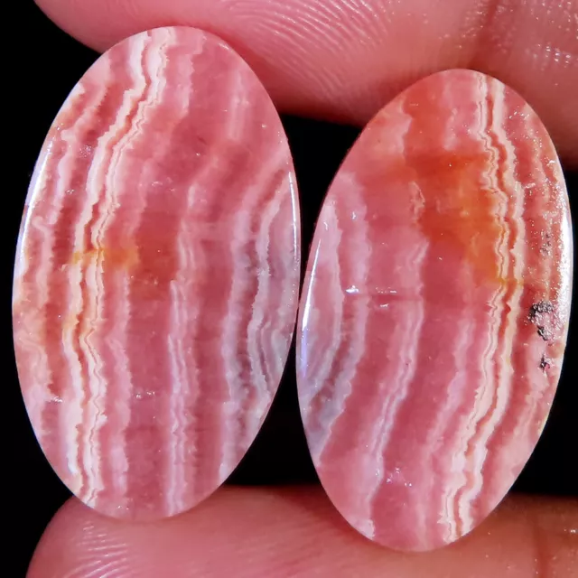 Natürlich Rhodochrosit Paar Oval Cabochonschliff Lose Edelstein 31.20 Cts. (