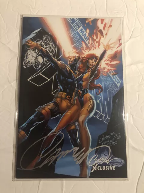 UNCANNY X-MEN 1 B SIGNED COA SCOTT CAMPBELL EXCLUSIVE 2018 Cyclops Jean Grey