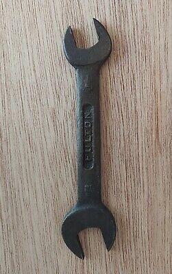 Vintage Fulton 'CI'  Steel Double Open End Wrench 9/16" × 1/2" Forged In US
