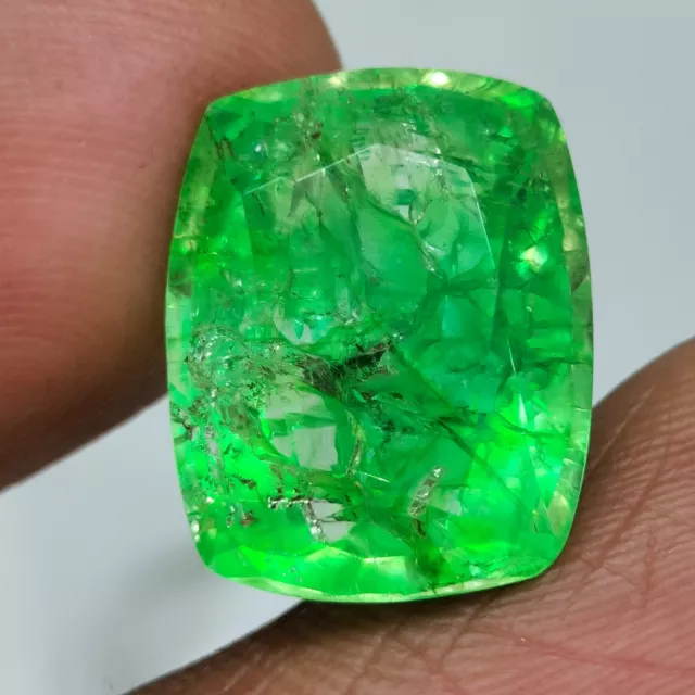 Natural Colombian Green Emerald 7 To 8 Ct Cushion Cut Certified LOOSE Gemstone