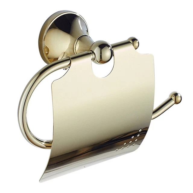 Vintage Brass Toilet  Holder Bathroom Toilet Tissue Holder Antique Wall Mountee