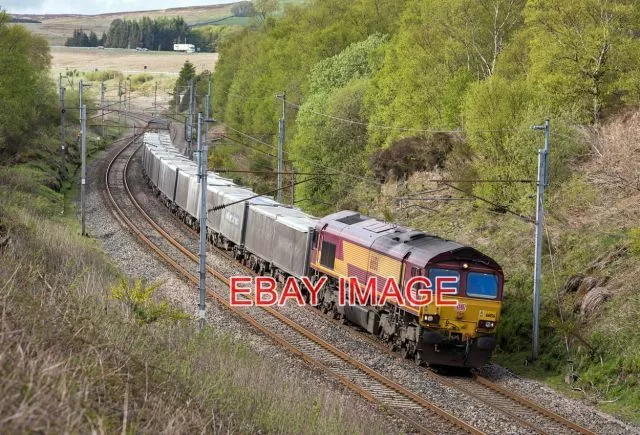 Photo  Class 66 Diesel Loco No. 66156 At Greenholme Still In Ews Colours But Wit