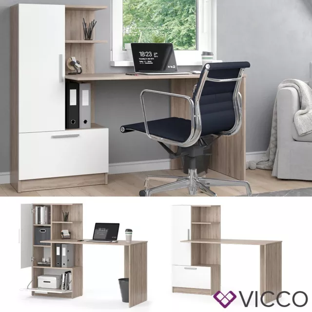 Table de travail Bureau Table de bureau Tomy sonoma blanc Vicco