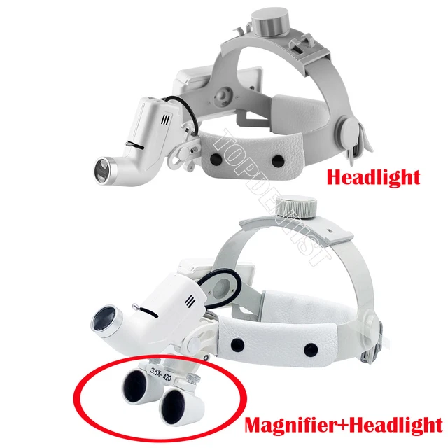 3.5X Surgical Dental Magnifier Magnification Loupe Headlight Head-mounted Light
