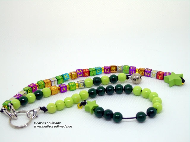 Buchstabenkette #Rechenkett zum #Schulanfang #dunkelgrün #hellgrün personalisier