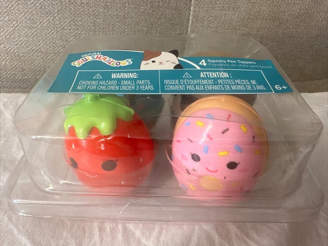 Squishmallows Squishy Pen Pencil Toppers 4 Pack Maya Carmelita Scarlet Dabria