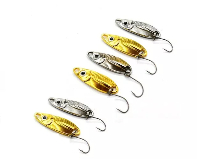 6 X Spoon Undulating Shaped Like Fish 3,5/5 Gr Area Trout Bass Hook Single