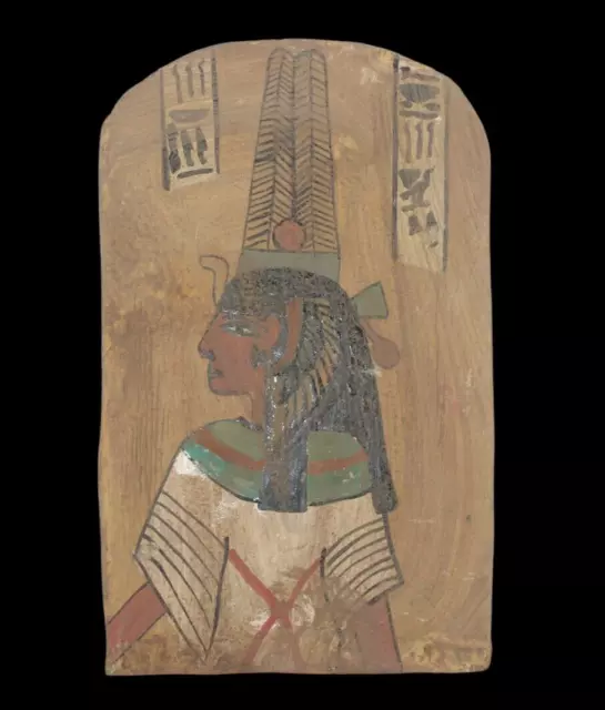 SELTENE ALTE ÄGYPTISCHE ANTIKE KÖNIGIN Nefertari Holz Stella Stele (Ägypten...