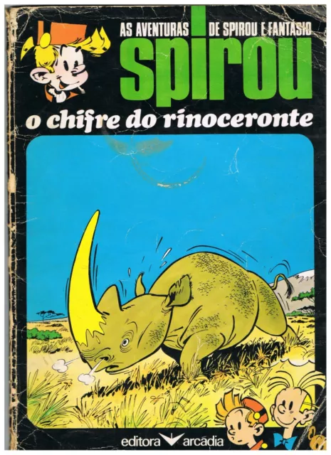 Spirou & Fantasio Album Portuguese Comics 1977 O Chifre do Rinoceronte RARE OLD