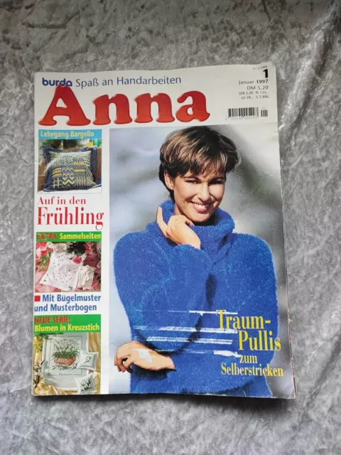 Anna Burda Spaß an Handarbeiten Nr.1  1997 Vintage mit Vorlage Sticken Häkeln