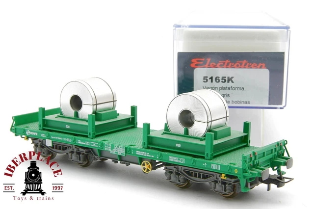 ELECTROTREN H0 VAGÓN plataforma Renfe cargado con 3 contenedores, refª