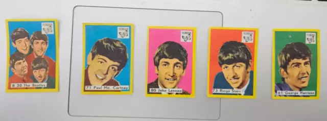 Vlinder Original Set Of Five 1964 Beatles Dutch Matchbox Labels Rare Complete