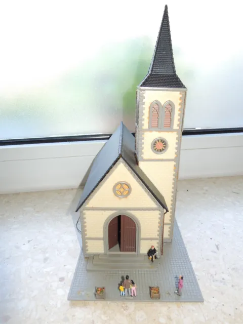 H0 Faller Vollmer Kibri Kirche ca 25cm hoch m. Figuren u.Licht !