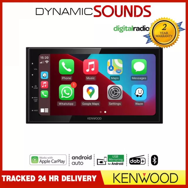 Kenwood DMX5020DABS 6.8" Double DIN DAB Radio Bluetooth Android Auto CarPlay