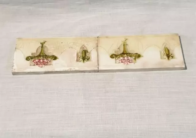1850s Vintage Architecture/Furniture Unused Tile Majolica Art Nouveau ENGLAND