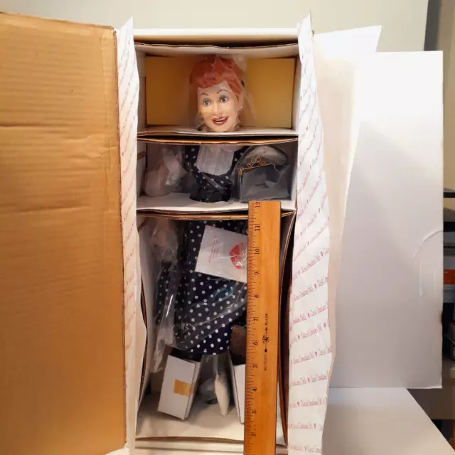 I Love Lucy Lucille Ball 1990 Hamilton Collection Porcelain Doll 18" In Box