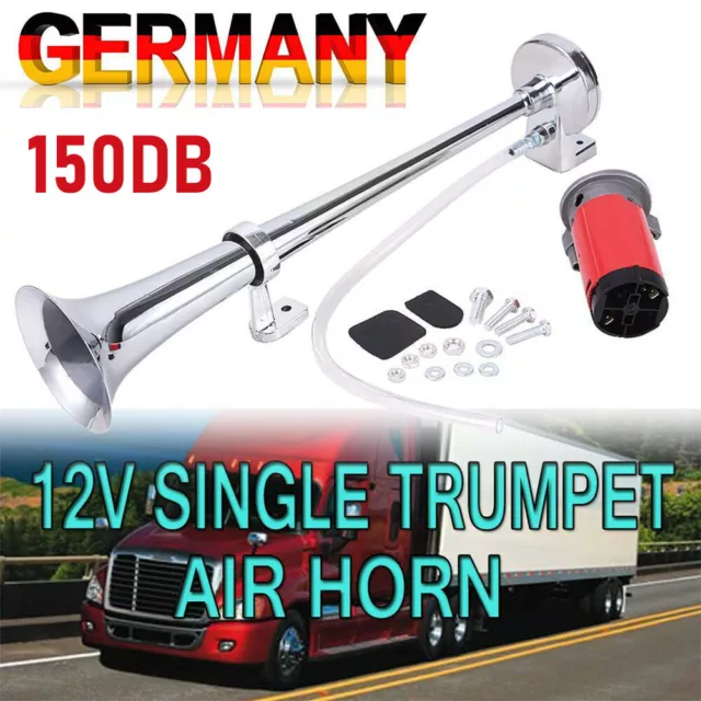 150DB 12V Nebelhorn Lufthorn Druckluft Signalhorn Trompete Fanfare Hupe LKW Boot