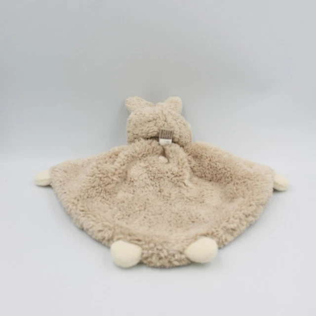 Doudou plat ours beige blanc déguisé en lapin BUKOWSKI - 21893 2