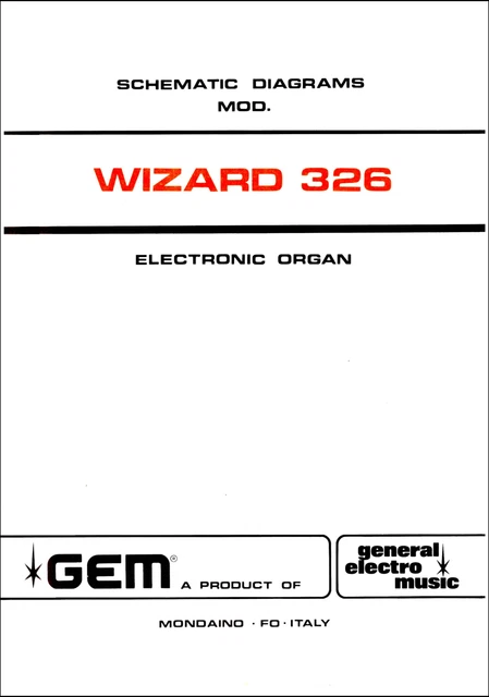 GEM WIZARD 326 Service Manual Schematic Diagrams Schaltplan Schema ...