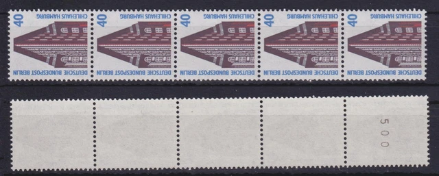 Berlin 816 RM RA 5er Streifen mit gerader Nummer SWK 40 Pf postfrisch