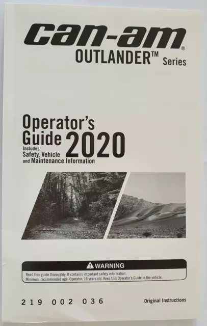 Can-Am Operador´S Guía / Manual de Instrucciones - Inglés - Atv Outlander