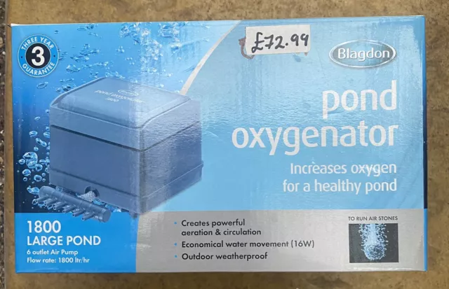 Blagdon Pond Oxygenator Air Pump 1800  Pond Air Pumps Aeration Pond Air Bubbles