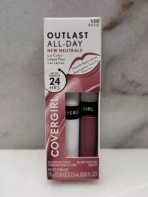 1 Covergirl Outlast All-Day Lip Color + Top Coat 130 Rosie New Neutrals
