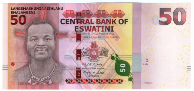 **   SWAZILAND     50  emalangeni   2018   p-44a    UNC   **